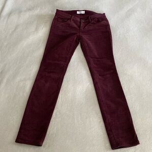 Burgundy Corduroy Skinny Pants